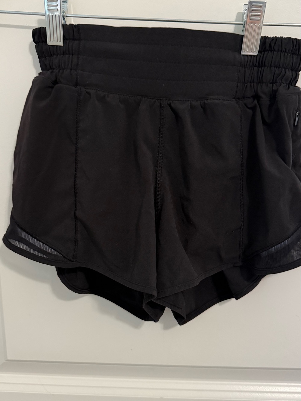 Lululemon Hotty Hot Athletic Black Running Sports Shorts with Reflective Logo - Picture 3 of 7